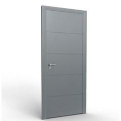 Porta de Madeira 90x210cm Frisada Colmeia 002 Grafito ROCHA / REF. 100054472