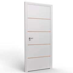 Porta de Madeira 80x210cm Frisada Solida 002 New Branco ROCHA / REF. 10005[4677]