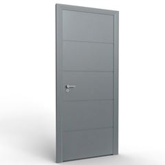 Porta de Madeira 80x210cm Frisada Solida 002 Grafito ROCHA / REF. 10005[4476]