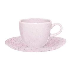 Xícara de Chá com Pires em Porcelana 220ml Ryo Pink Sand OXFORD / REF. 77112