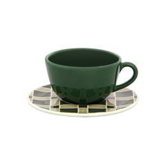 Xícara de Chá com pires em Cerâmica 19cm Unni Piastrella Verde OXFORD / REF. 115570