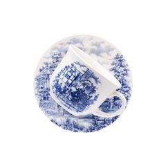 Xícara de Cerâmica para Chá com Pires 200ml Donna Cena Inglesa Azul OXFORD / REF. 100962
