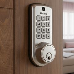 Fechadura Digital de Embutir SDD 115 Niquelada SILVANA / REF 93855