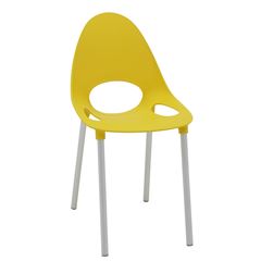 Cadeira em Polipropileno com Pernas de Alumínio Anodizado Elisa Amarela TRAMONTINA / REF. 92054900