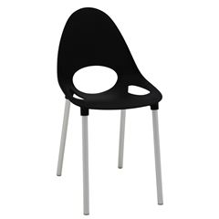 Cadeira em Polipropileno com Pernas de Alumínio Anodizado Elisa Preto TRAMONTINA / REF. 92054909