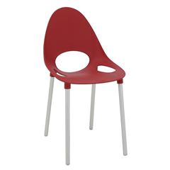 Cadeira em Polipropileno com Pernas de Alumínio Anodizado Elisa Vermelho TRAMONTINA / REF. 92054940