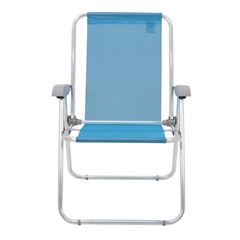 Cadeira de Praia em Alumínio com Assento Creta Master Azul Claro TRAMONTINA / REF. 92900201