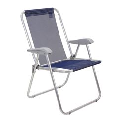 Cadeira de Praia em Alumínio com Assento Creta Master Azul Marinho TRAMONTINA / REF. 92900202