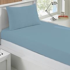 Jogo de Cama com Elástico 100% Algodão Solteiro com 2 Peças Basic Azul Jeans BUETTNER / REF. 28618