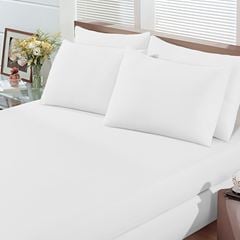 Jogo de Cama com Elástico 100% Algodão Casal com 3 Peças Basic Branco BUETTNER / REF. 28624