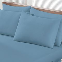 Jogo de Cama com Elástico Casal com 3 Peças Basic Azul Jeans BUETTNER / REF. 28626