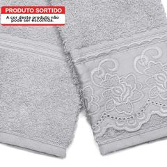 Kit Toalha em Algodão Dakota 2 Peças com Renda Sortida Cinza BUETTNER / REF. 33244