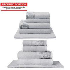 Kit Toalha em Algodão Dakota 5 Peças com Renda Sortida Prata BUETTNER / REF. 36209