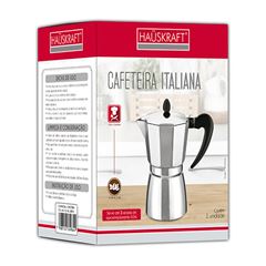 Cafeteira Italiana em Alumínio 450ml Serve 9 Xícaras HAUSKRAFT / REF. CAFT-009AL