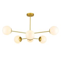 Pendente de Alumínio e Vidro 40W Bivolt 6XE27 Whale Gold DILUX / REF. DI95843