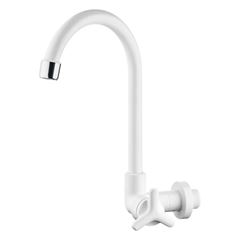 Torneira para Cozinha em ABS de Parede com Bica Móvel MVS Sicília Branco HERC / REF. 2910