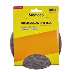 Disco Lixa GR80 125mm em Tela Madeira e Metal 5 Peças STAMACO / REF. 10272