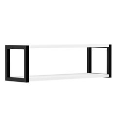 Estante em MDP e Aço 20x20x60cm Berlim de Parede com 2 Prateleiras Branca PRAT-K / REF. 10501.220