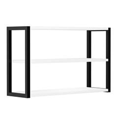 Estante em MDP e Aço 20x40x60cm Berlim de Parede com 3 Prateleiras Branca PRAT-K / REF. 10501.340