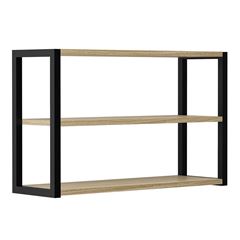 Estante em MDP e Aço 20x40x60cm Berlim de Parede com 3 Prateleiras Nogueira PRAT-K / REF. 10505.340
