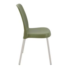 Cadeira em Polipropileno Vanda Verde Oliva com Pernas em Alumínio TRAMONTINA / REF. 92053927