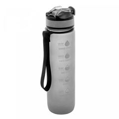 Garrafa em Policarbonato 1 Litro Squeeze com Marcadores Cinza LYOR / REF. 2798
