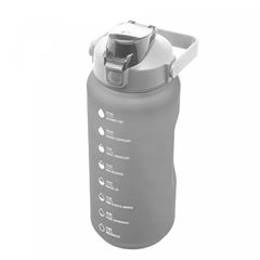 Garrafa em Policarbonato 2 Litro Squeeze com Marcadores Cinza LYOR / REF. 2800