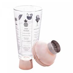 Coqueteleira de Vidro e Aço 420ml Coimbra Rosé LYOR / REF. 7629
