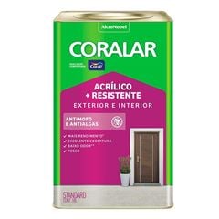Tinta Acrílica Fosca Coralar mais Resistente 18L Pedra Preciosa CORAL / REF. 5828124