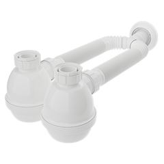 Sifão Sanfonado com Copo Duplo em Polipropileno DN38/50mm Universal Branco BLUKIT / REF. 031307-41