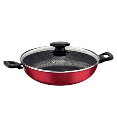 Panela em Alumínio 28cm Wok com Tampa Loreto Vermelho TRAMONTINA / REF. 27817/022