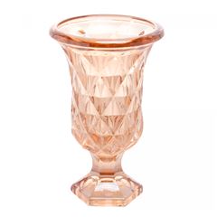 Vaso de Vidro com Pé Diamond 15 x 24cm Âmbar Metalizado LYOR / REF. 7758