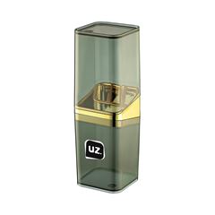 Porta Escova Plástico Slim com Tampa Preta e Dourada UZ / REF. UZ543-PRDR