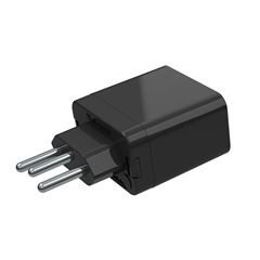 Plug Protetor Elétrico 2P+T 10A Preto QUALITRONIX / REF. QPP03P