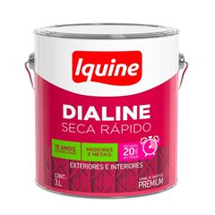 Tinta Esmalte Alto Brilho 3L Dialine Seca Rápido Branco Gelo IQUINE / REF. 62200382