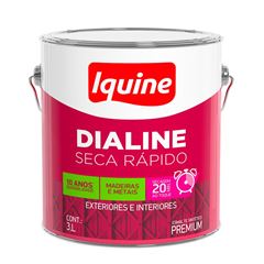 Tinta Esmalte Alto Brilho 3L Dialine Seca Rápido Cinza Médio IQUINE / REF. 62200782