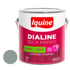 Tinta Esmalte Alto Brilho 3L Dialine Seca Rápido Cinza Médio IQUINE / REF. 62200782