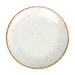 Prato de Porcelana 25cm Raso Redondo Rústico Marrom Decorado TRAMONTINA / REF. 96980/012