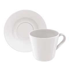 Xícara de Chá com Pires de Porcelana 185ml Comercial Branco TRAMONTINA / REF. 96900/082