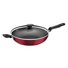 Panela em Alumínio 28cm Wok com Tampa Loreto Cabo Longo Vermelha TRAMONTINA / REF. 20394/728