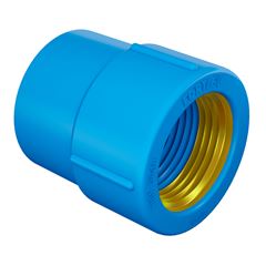 Luva Soldável em PVC com Bucha de Latão 20mmx1/2 Pol. Azul FORTLEV / REF. 10312019