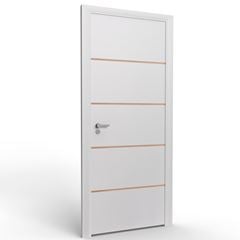 Porta de Madeira 70x210cm Frisada Colmeia Acabamento Super Branco New ROCHA / REF. 100056955