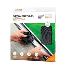 Veda Fresta Escova Adesivo 5x7mm 5m Preto COMFORT DOOR / REF. PA02010022