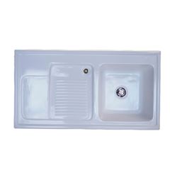Tanque Sintético 100x50cm Delta Mármore Branco Liso BELLA PIA / REF. 5006