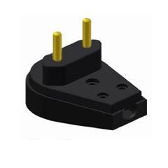 Plug Macho em Polipropileno 2P 20A 250V com Prensa Cabo Gigante Preto ILUMI / REF. 1415