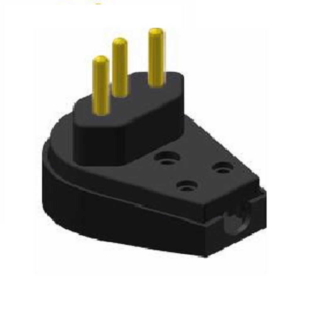 Plug Macho em Polipropileno 2P+T 20A 250V com Prensa Cabo Gigante Preto ...