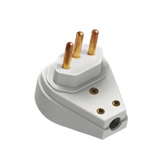 Plug Macho em Polipropileno 2P+T 20A 250V com Prensa Cabo Gigante Branco ILUMI / REF. 1440