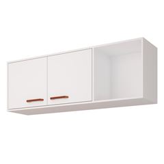 Armário de Cozinha Mdf Aéreo 114x41,5cm com 2 Portas Slim Branco MGM / REF. 23540.2