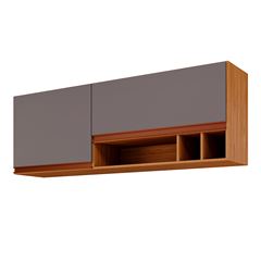 Armário de Cozinha Mdf Aéreo 174x51cm com 3 Portas Prisma Freijo Titanium MGM / REF. 9953.57