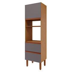 Armário Paneleiro Mdf 182x56cm com 2 Portas e 1 Gaveta Prisma Freijo Titanium MGM / REF. 9960.57